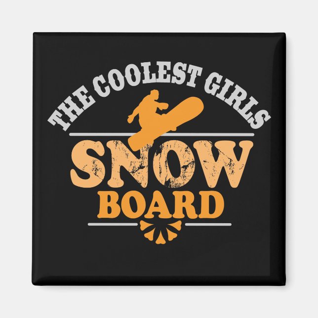 Coole Girls Snowboard Magnet (Vorne)