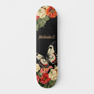 Coole Girly Floral Butterfly Wide Skate Deck Skateboard