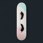 Coole Girly Imitate Lashes Skateboard<br><div class="desc">Auf pastellfarbenem Hintergrund kommt es zu coolen Imitaten.</div>