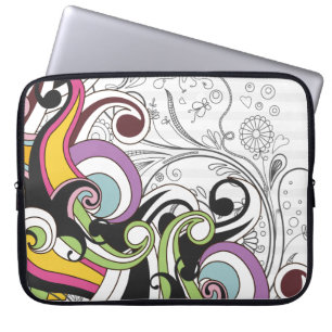 Coole Girly Retro Blumenmode Laptopschutzhülle