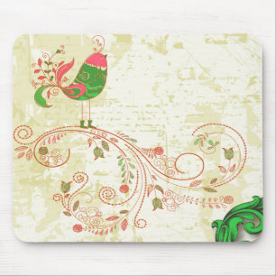 Coole Girly Retro Blumenmode Mousepad