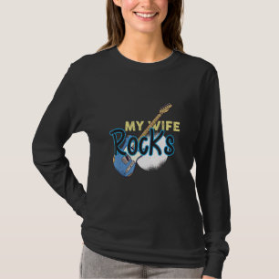Coole Gitarre mit Text My Wife Rocks Great für Roc T-Shirt