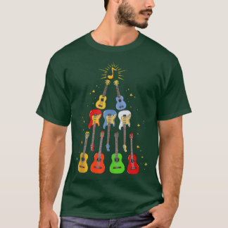 Coole Gitarre Weihnachtsbaum Gitarre Liebhaber Wei T-Shirt