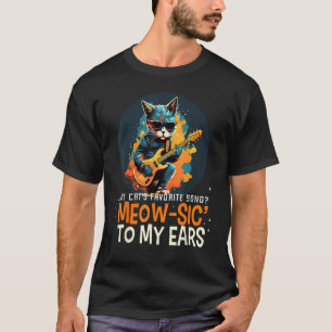 Coole Gitarrenkatze mit Meowsic für meine Ohren fü T-Shirt