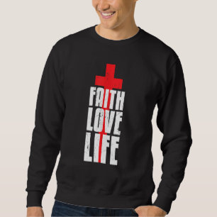 Coole Glaube Liebe Lebensreichtum Gekümmert Rotkre Sweatshirt