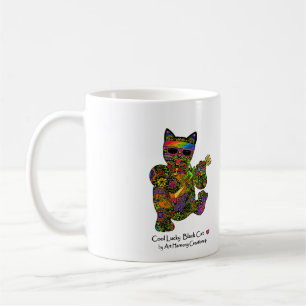 Coole glückliche schwarze Katzen-Kaffee-Tasse Kaffeetasse
