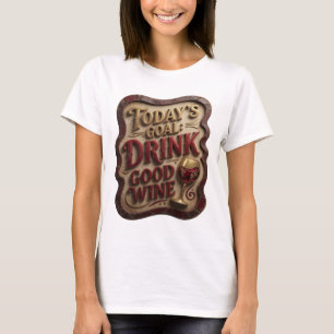 Coole Gold HEUTIGES ZIEL GUTEN WEIN TRINKEN Grafik T-Shirt