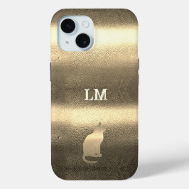 Coole Gold Look Cat Monogram Initialen Case-Mate iPhone Hülle