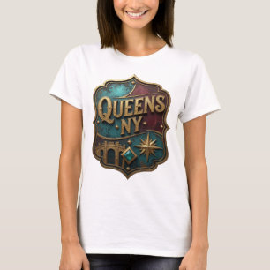 Coole Gold QUEENS NY tragbare Kunst T-Shirt