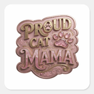 Coole Gold STOLZE KATZENMAMA Sticker Druck