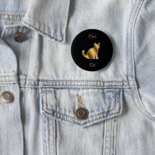 Coole Goldkatze Button