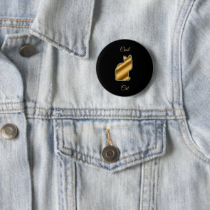 Coole Goldkatze Button