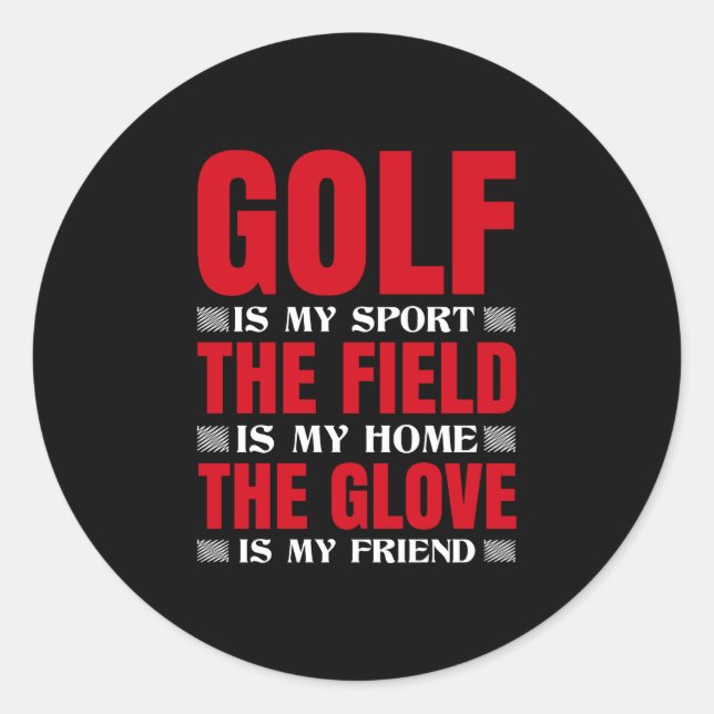 coole Golf Wortart Runder Aufkleber (Vorderseite)