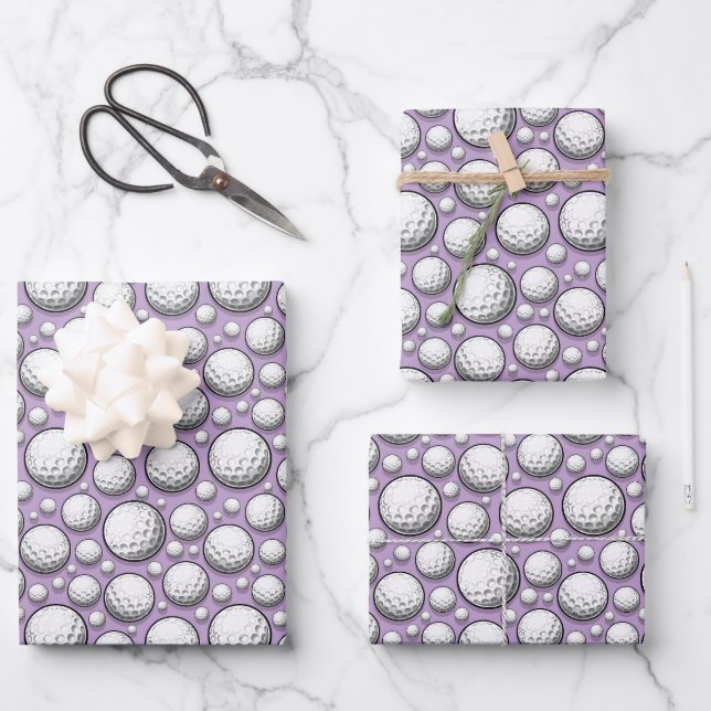 coole Golfsportfreunde mit Fliesen Geschenkpapier Set (Vorderseite)
