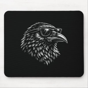 Coole Gothic-Raben-Sonnenbrille Vintage-Tinte Retr Mousepad