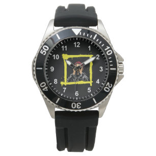 Coole Graffiti-Illustrationskunst, Lustiges Männer Armbanduhr