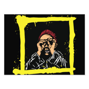 Coole Graffiti-Illustrationskunst, Lustiges Männer Fotodruck