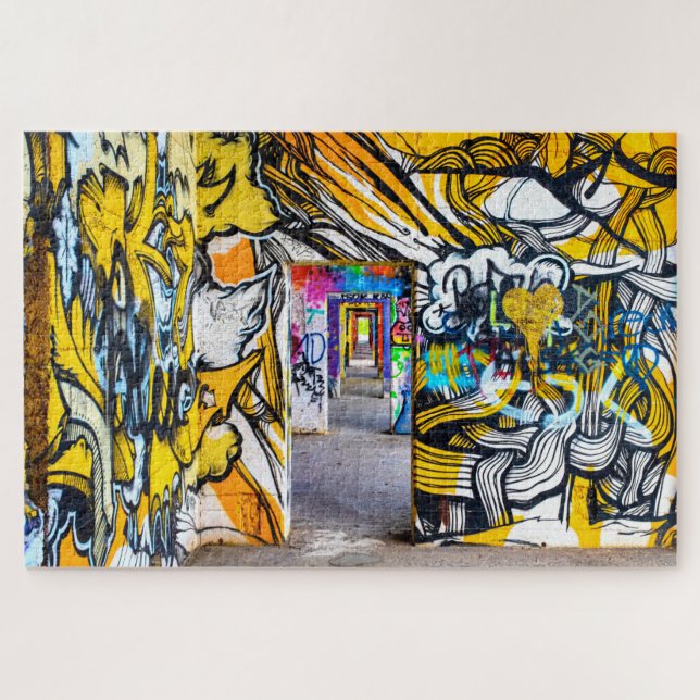 Coole Graffiti in einem verlassenen Gebäude, (Horizontal)