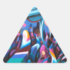 Coole Graffiti-Mauer Dreieckiger Aufkleber