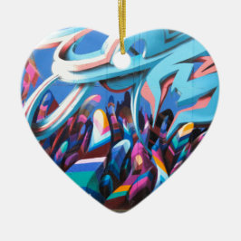 Coole Graffiti-Mauer Keramik Ornament