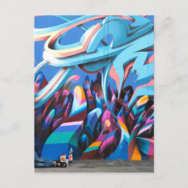 Coole Graffiti-Mauer Postkarte