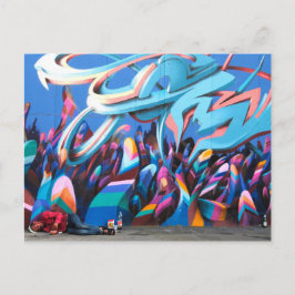 Coole Graffiti-Mauer Postkarte