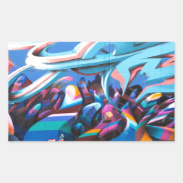 Coole Graffiti-Mauer Rechteckiger Aufkleber