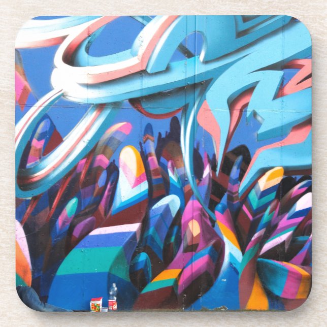 Coole Graffiti-Mauer Untersetzer (Vorderseite)