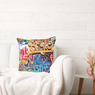 Coole Graffiti Wortart Retro Zuhause Bürokissenpil Kissen