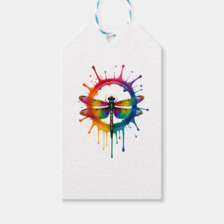 Coole Grafik-Tie-Dye-Sonnenbrille Libellen-Illustr Geschenkanhänger