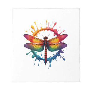 Coole Grafik-Tie-Dye-Sonnenbrille Libellen-Illustr Notizblock