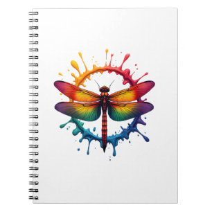Coole Grafik-Tie-Dye-Sonnenbrille Libellen-Illustr Notizblock