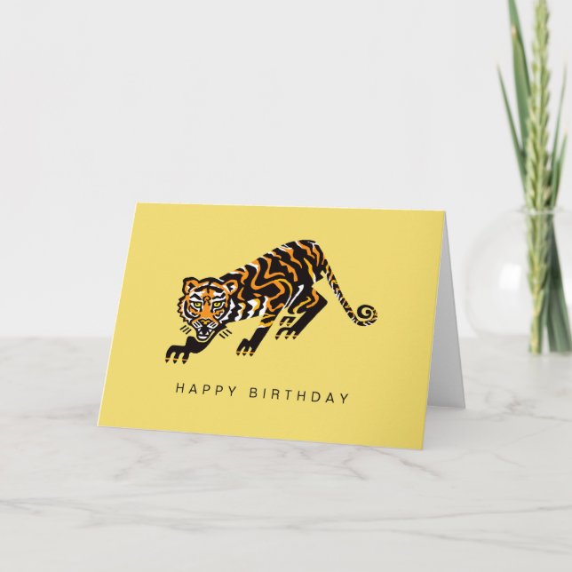 Coole Grafik- TIGER - Wildtiere - Natur Karte (Vorderseite)