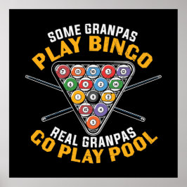 coole Grandpas Billiards Wortart Poster