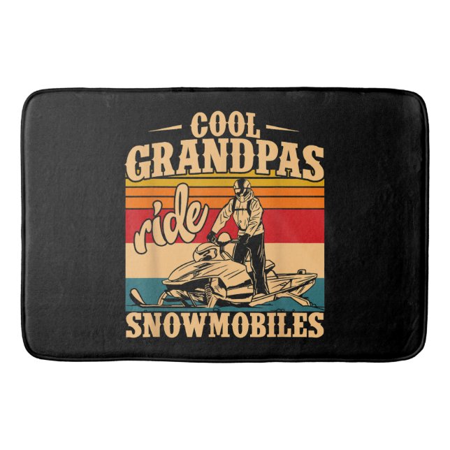 Coole Grandpas Reiten Schneemobile Snowmobile Snow Badematte (Vorderseite)