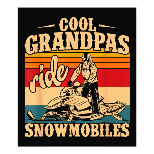 Coole Grandpas Reiten Schneemobile Snowmobile Snow Fotodruck (Vorne)