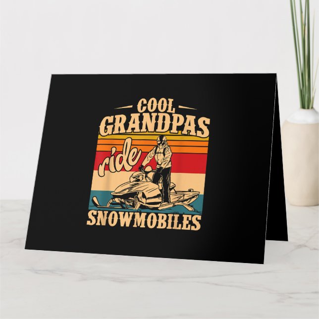 Coole Grandpas Reiten Schneemobile Snowmobile Snow Karte (Vorderseite)