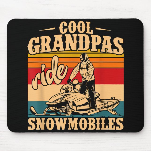 Coole Grandpas Reiten Schneemobile Snowmobile Snow Mousepad (Vorne)