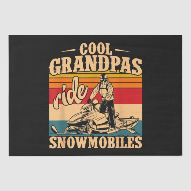 Coole Grandpas Reiten Schneemobile Snowmobile Snow Seidenpapier (Vorderseite)