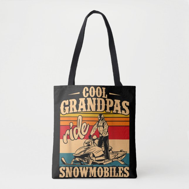 Coole Grandpas Reiten Schneemobile Snowmobile Snow Tasche (Vorderseite)