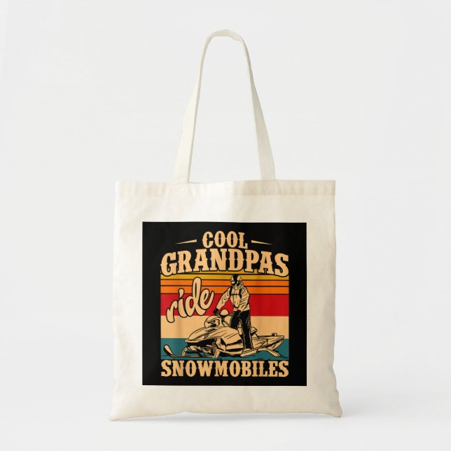 Coole Grandpas Reiten Schneemobile Snowmobile Snow Tragetasche (Vorne)