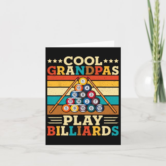 Coole Grandpas spielen Billiard Retro Snooker Pool Karte (Vorderseite)