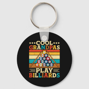 Coole Grandpas spielen Billiard Retro Snooker Pool Schlüsselanhänger