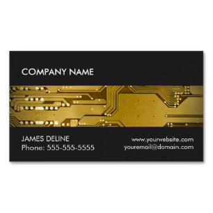 Coole graue Goldstromkreis-Computer-Reparatur Magnetische Visitenkarte