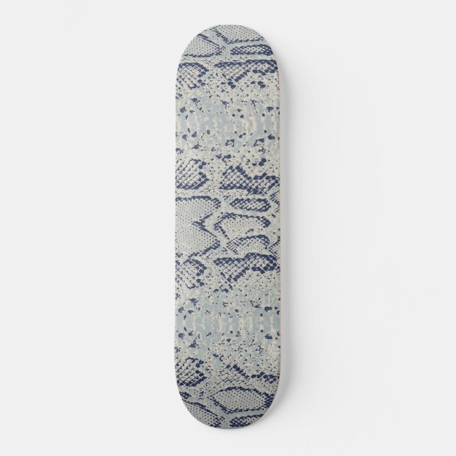Coole graue Schlange Hautfarbe Skateboard (Vorderseite)