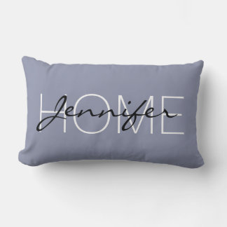 Coole graue Zuhause-Monogramm Lendenkissen