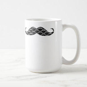 Coole Grayscale-Schnurrbart-Muster Kaffeetasse