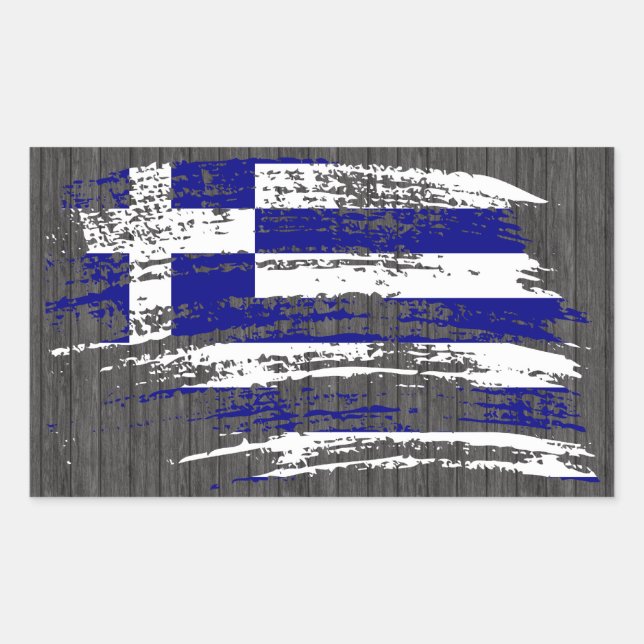 Coole griechische Flagge Rechteckiger Aufkleber (Vorderseite)