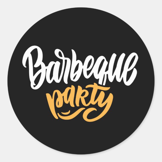 Coole GRILLEN Party Wortart Runder Aufkleber (Vorderseite)