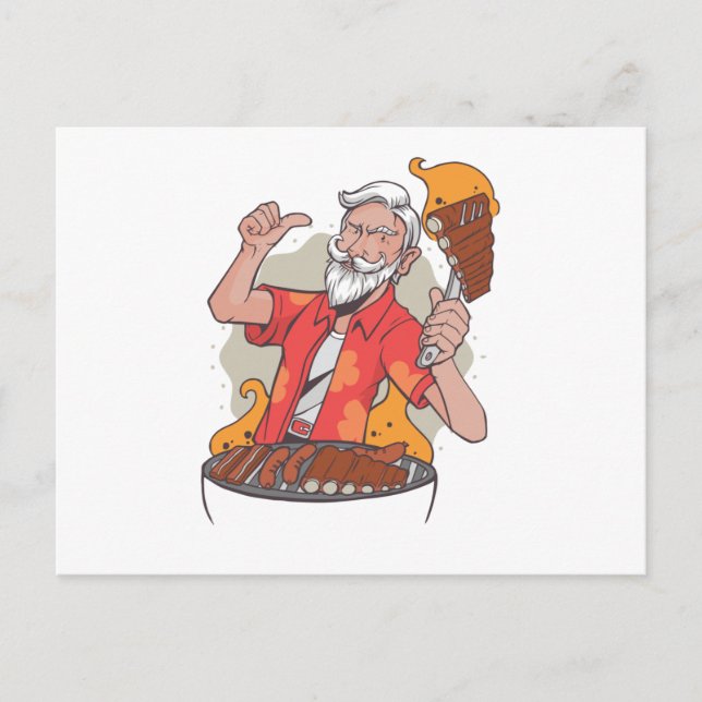 Coole GRILLEN Postkarte (Vorderseite)